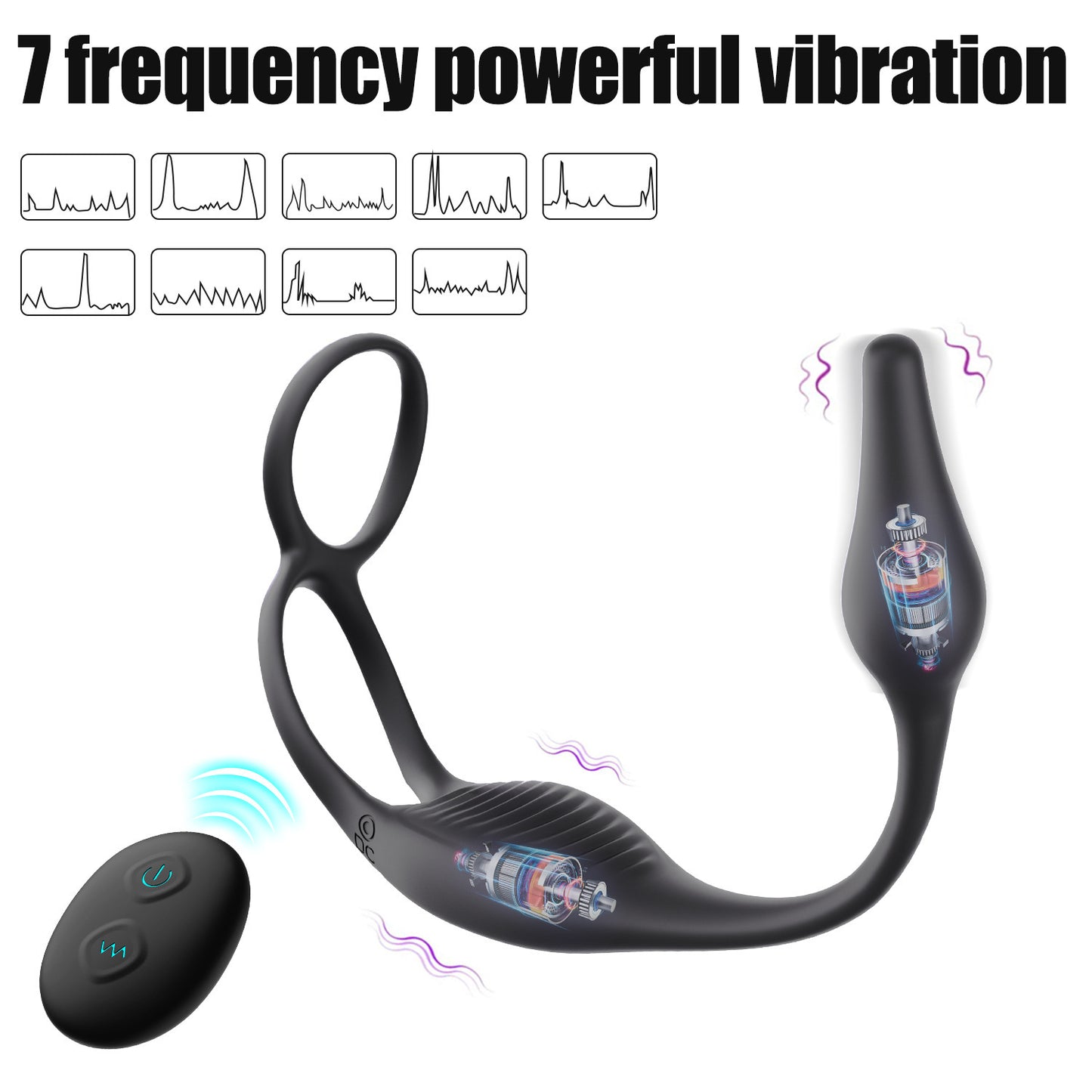 Wearable Prostate Massager with Remote Control – Double Stimulation, Vibration, and Horseshoe Ring Design