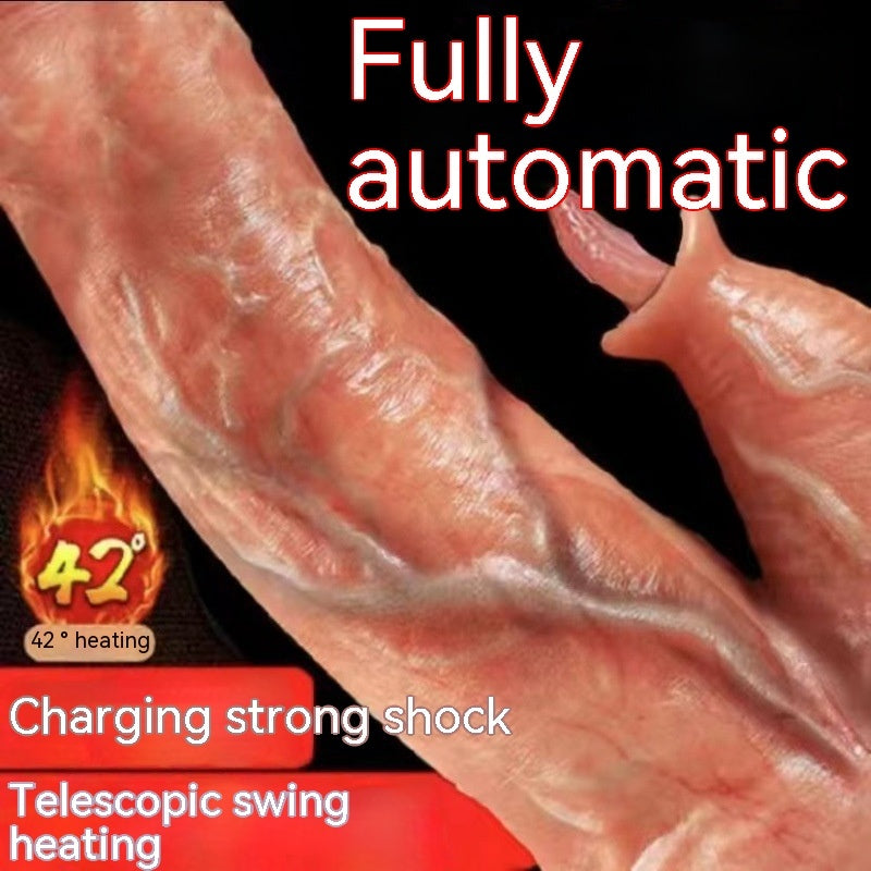 Heated Licking Tongue & Thrusting Silicone Vibrator for Women – Realistic Design