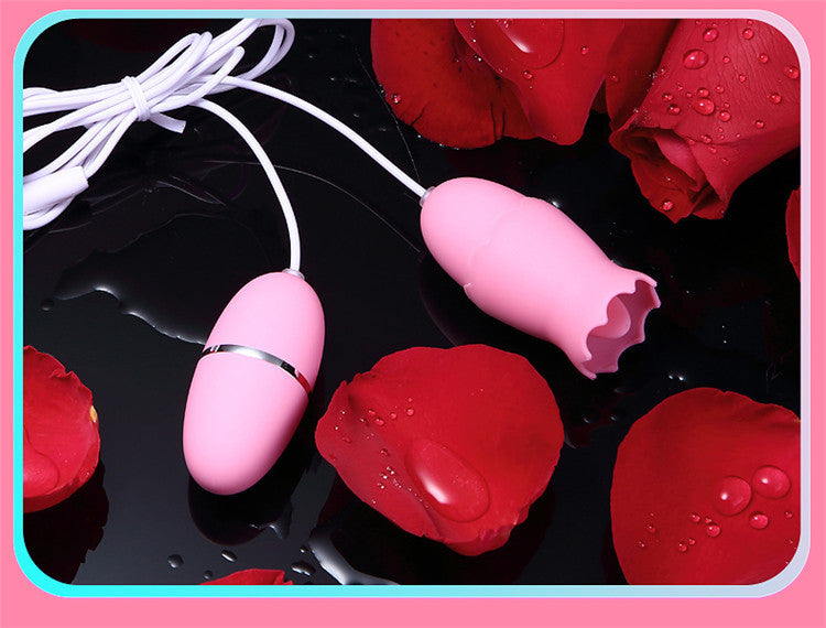 Women's Vibrating Masturbation Egg – Electric Tongue-Licking Pleasure in Pink and Purple