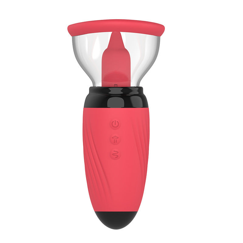 Multi-Frequency Sucking Vibration Breast Massager – Double Tongue Licking Jump Egg
