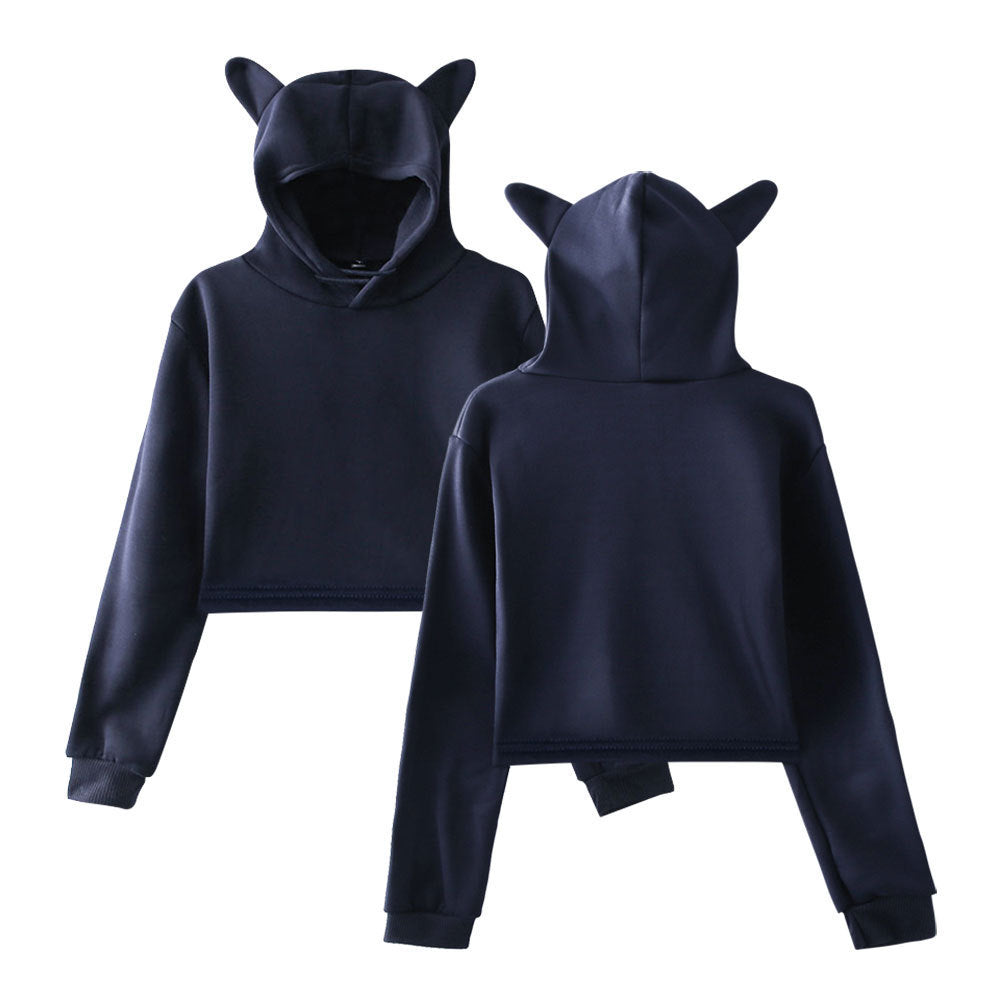Women's Long Sleeve Crop Hoodie | Comfortable Pullover Sweatshirt for Streetwear