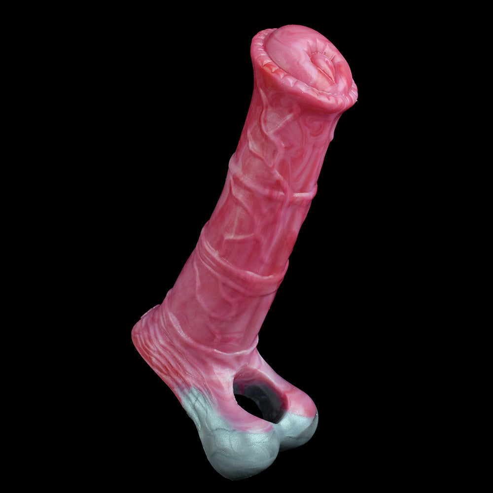 Colorful Silicone Chastity Cage with Scrotum Ring – Male Restriction & Control Set