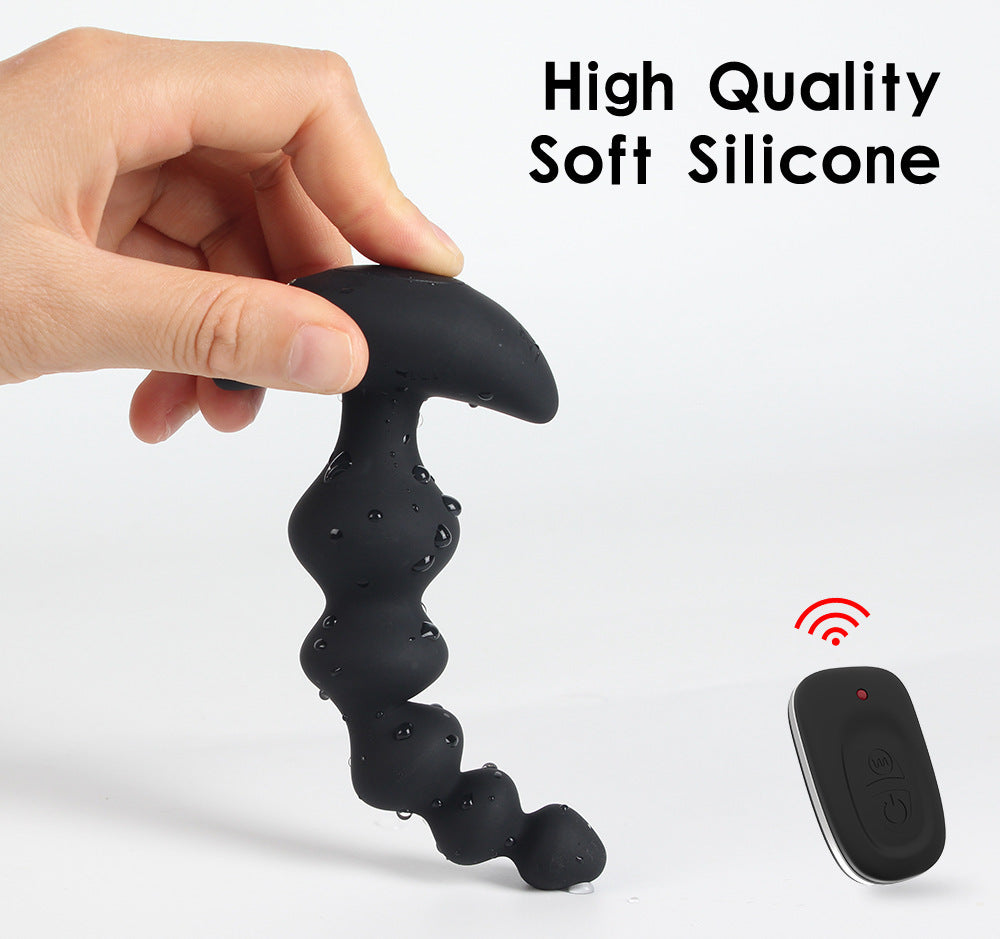 Remote Control Rechargeable Prostate Massager – Black ABS Silicone with USB Charging