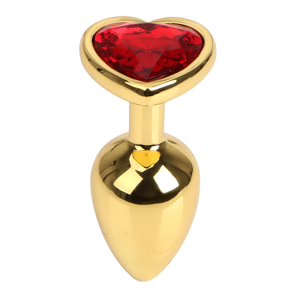 Gold Alloy Love Heart Butt Plug - Fashionable Minimalist Design