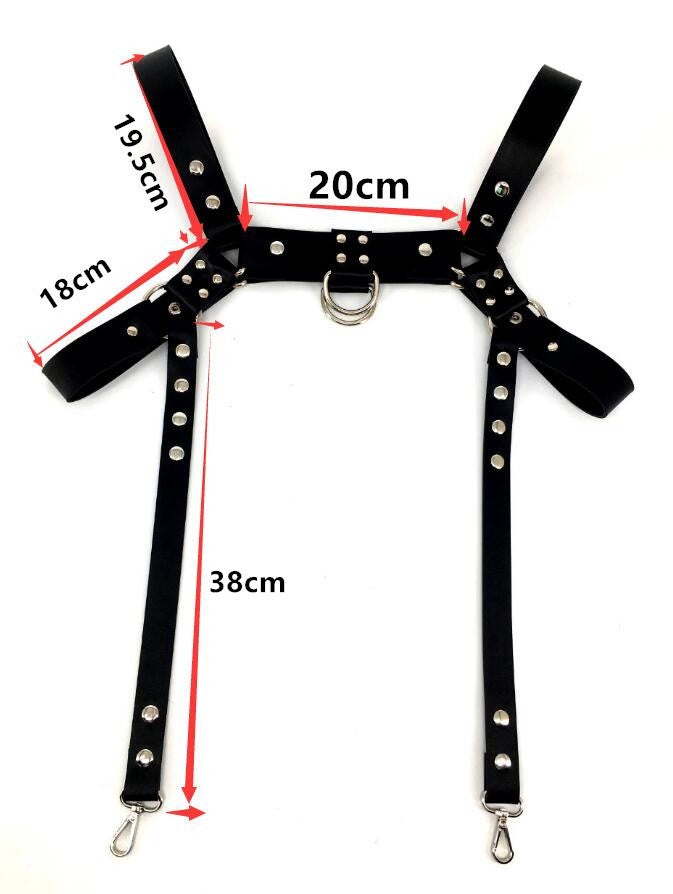 Men's PU Leather Arm and Shoulder Strap Costume – Performance Wear for Intimate Play