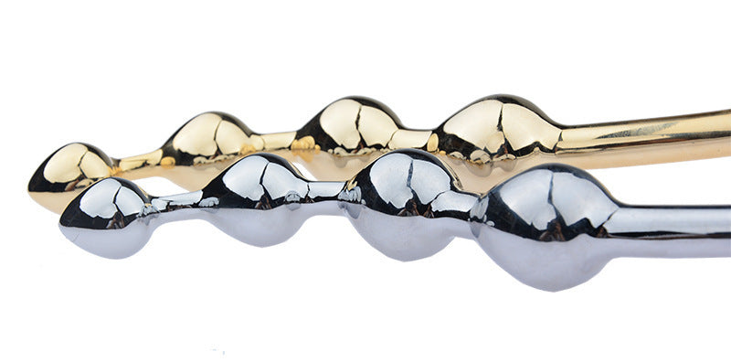 4-Piece Metal Pull Bead Anal Plug – Silver & Gold Options