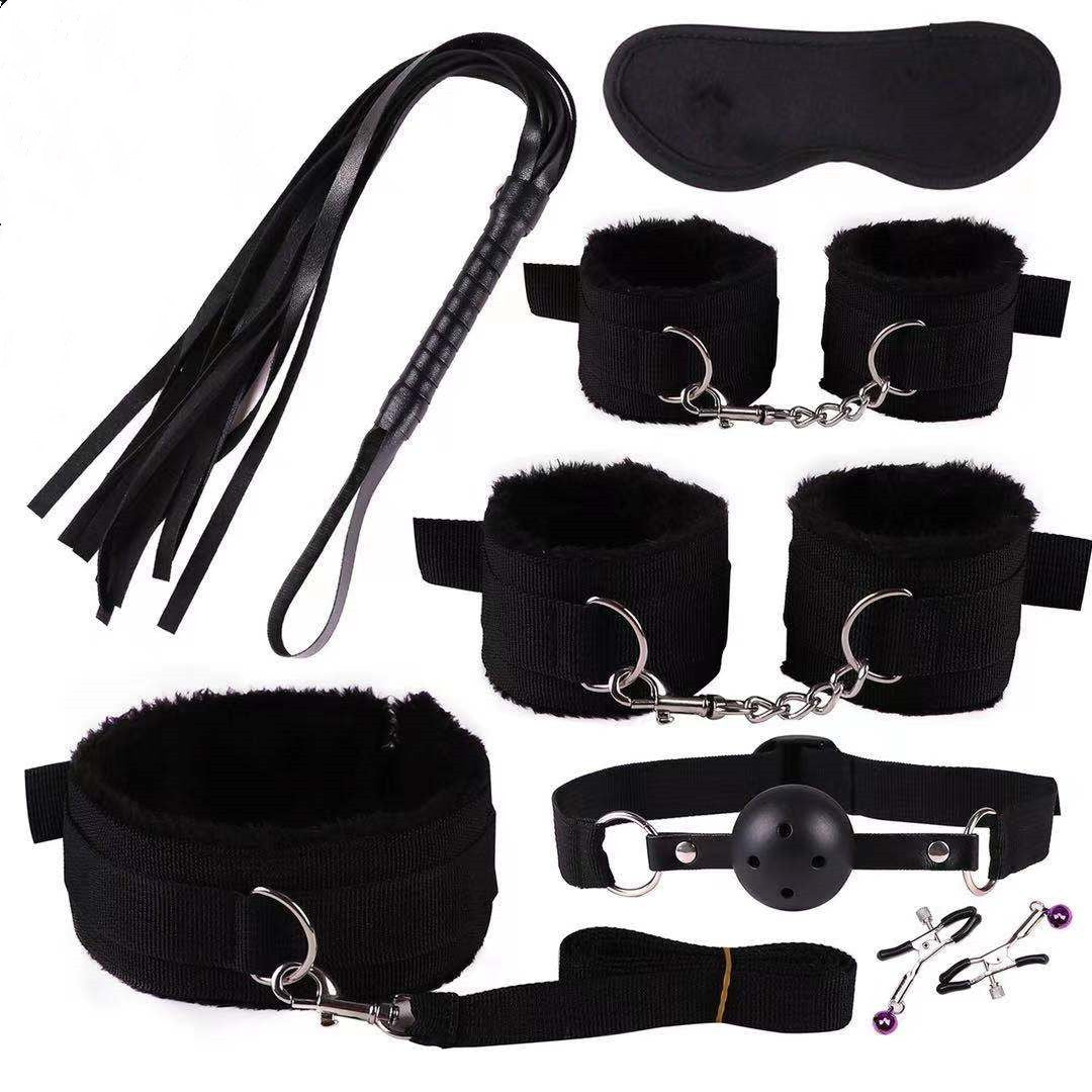 7-Piece & 8-Piece Plush Bondage Training Set - Nylon Discipline Toys in Various Colors