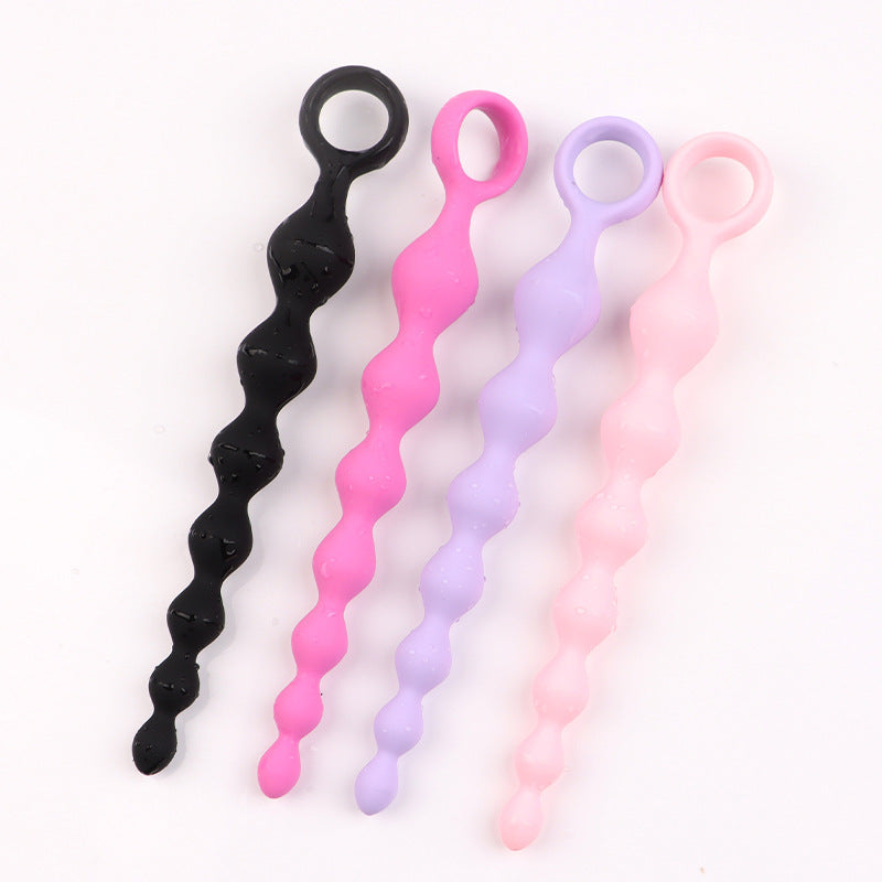 Silicone Butt Plug with Pull Beads – Anal Dilatation Device for Men and Women, Available in 4 Colors
