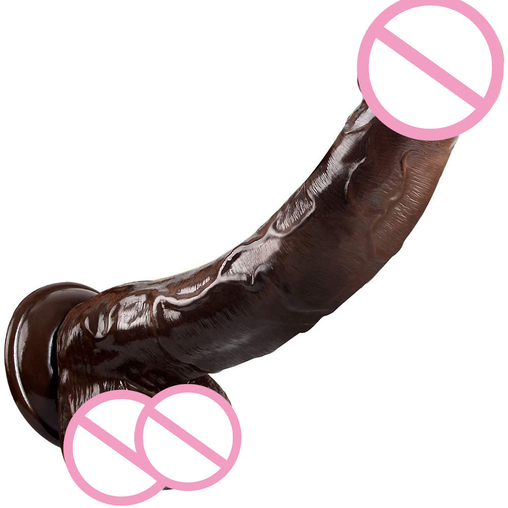 Simulated Silicone Dildo for Women - Realistic Brown Design, Manual Use