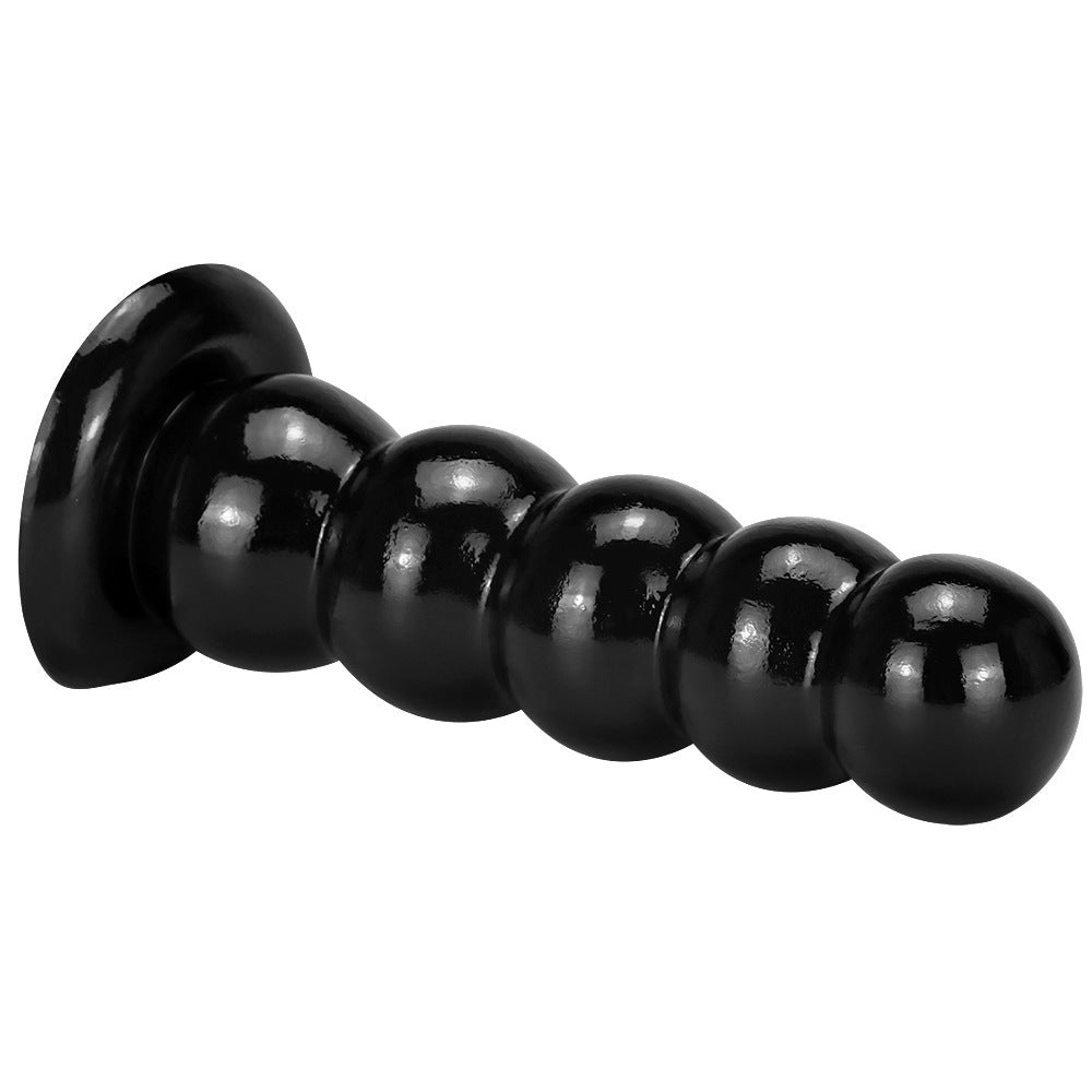 Oversized Tower Sucker Soft Pull Beads Butt Plug – Thick Black PVC Anal Toy