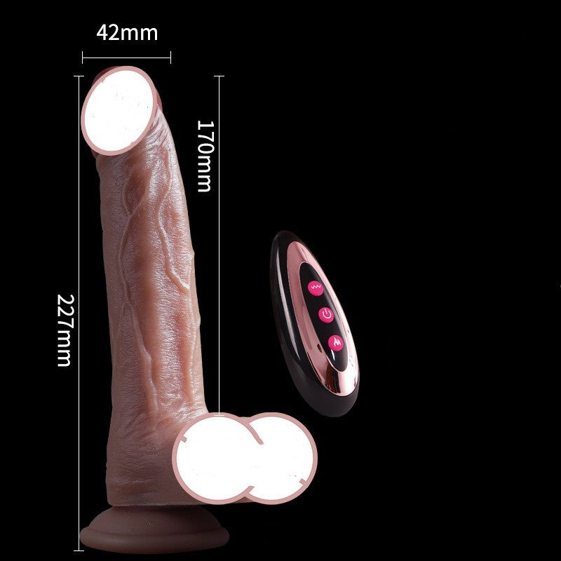 Liquid Silicone Telescopic Masturbation Device with Remote Control – Flesh Color