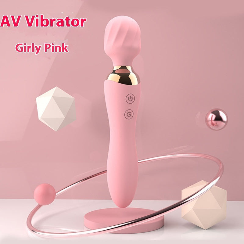 Double-Headed Silicone Vibrator with Variable Frequency & Heating – Available in Roland Red and Girl Pink