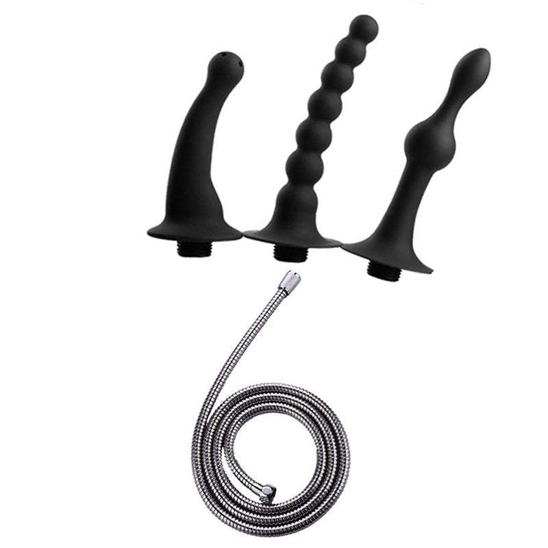 Dual-Use Silicone Cleanser for Vagina and Anus – Black Enema for Adults