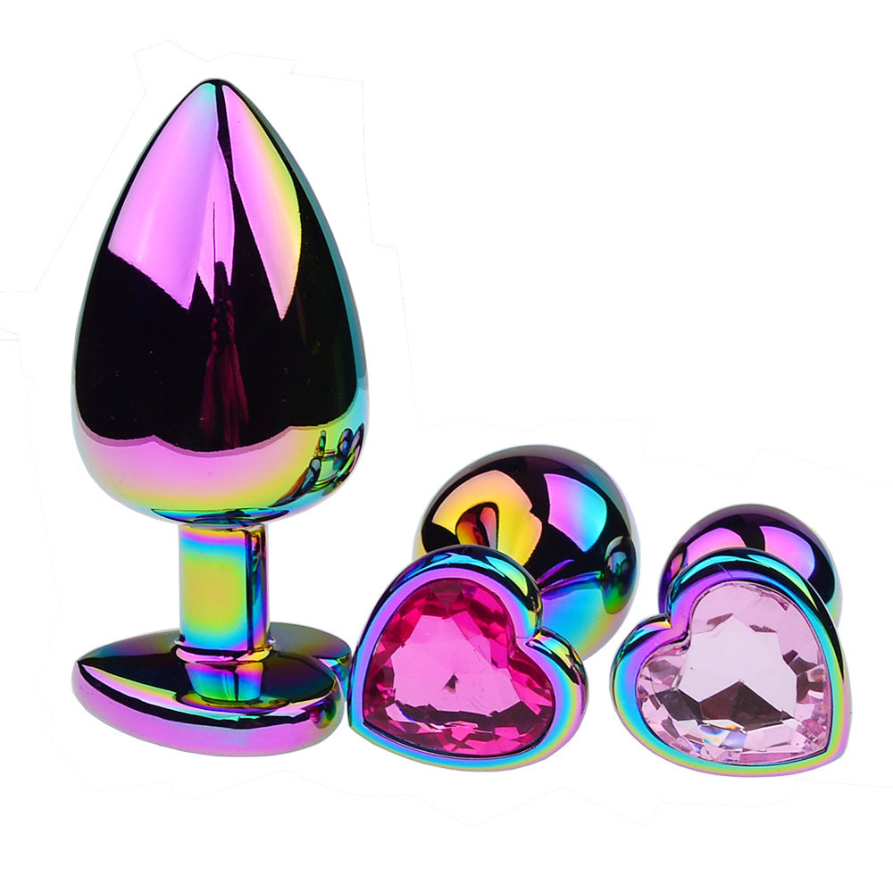 Colorful Heart-Shaped Metal Butt Plug Set – Sexy Aluminum Alloy Toys