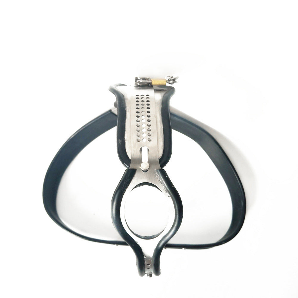 Heart-Shaped Stainless Steel Women's Chastity Belt – Adjustable T-Style, Secure Fit
