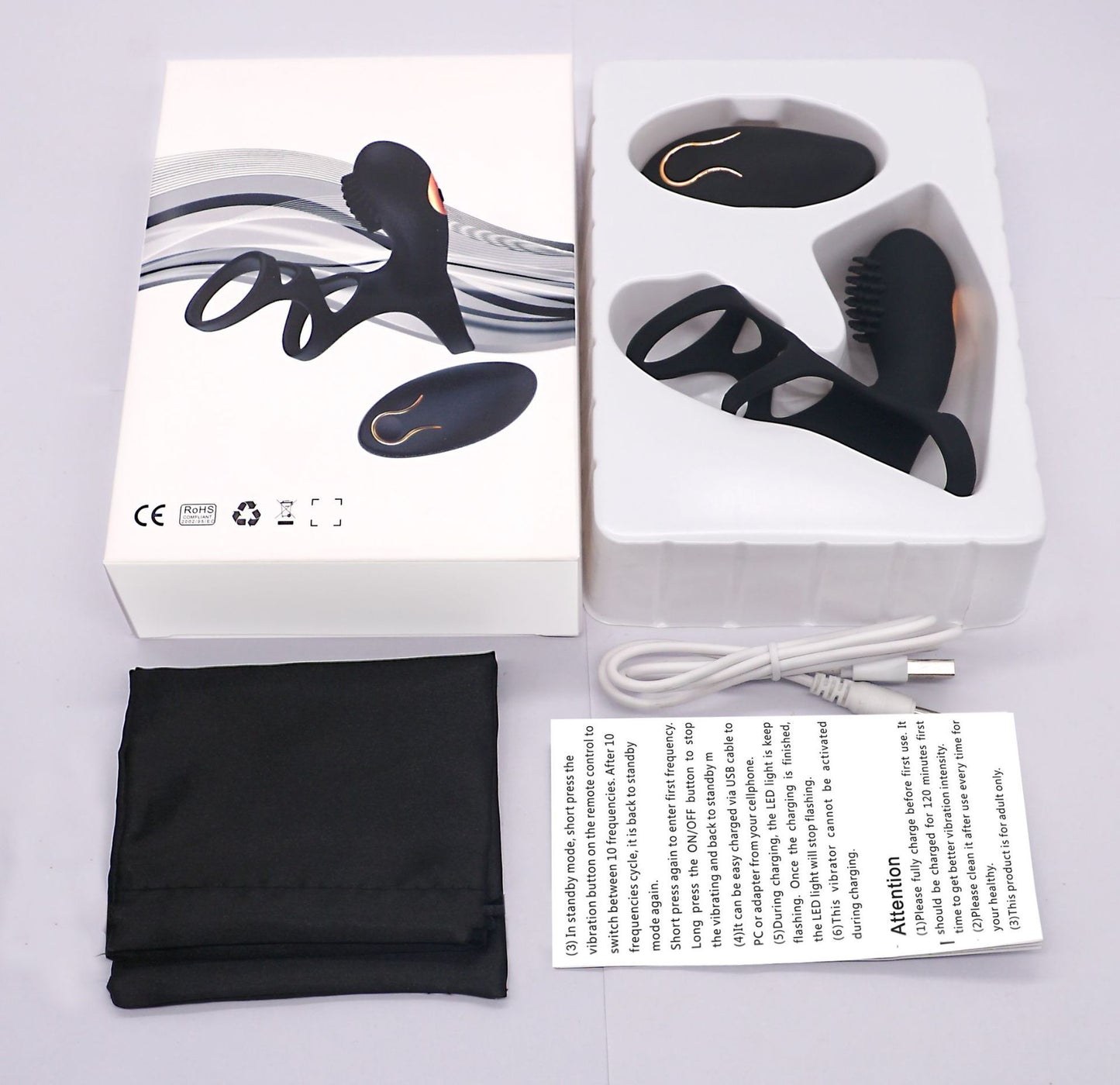 Wearable Male Vibration Ring with Remote Control – USB Rechargeable Silicone Ring
