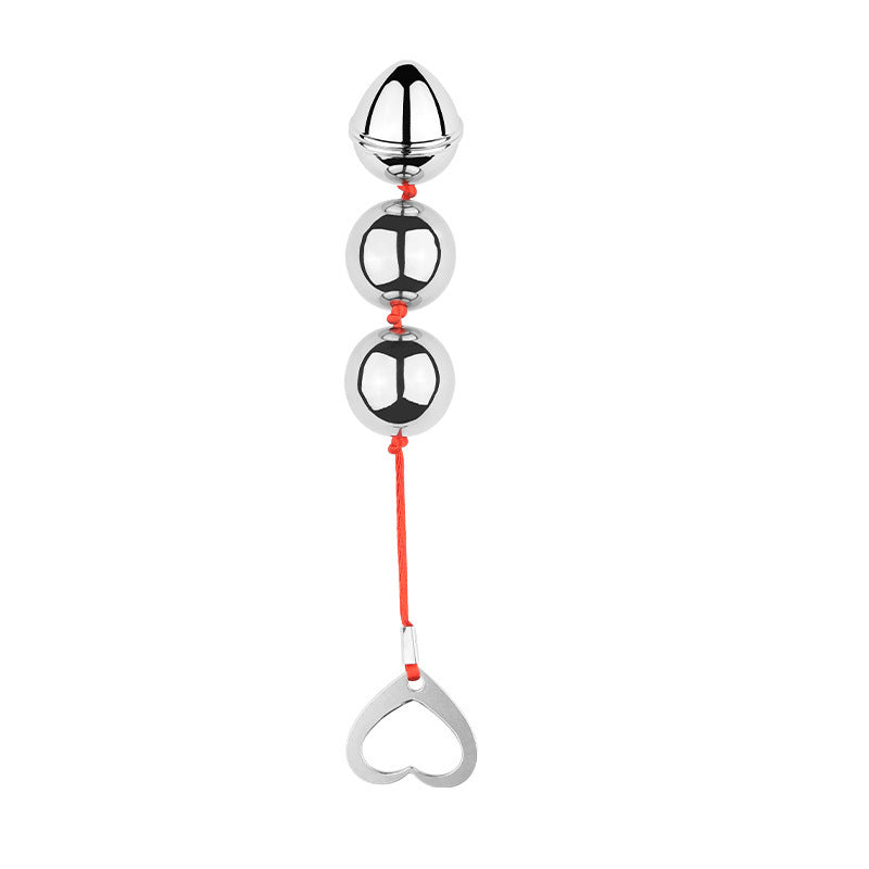 Metal Pull Bead Anal Plug for Couples – Stainless Steel & Aluminum Alloy Expansion Toy