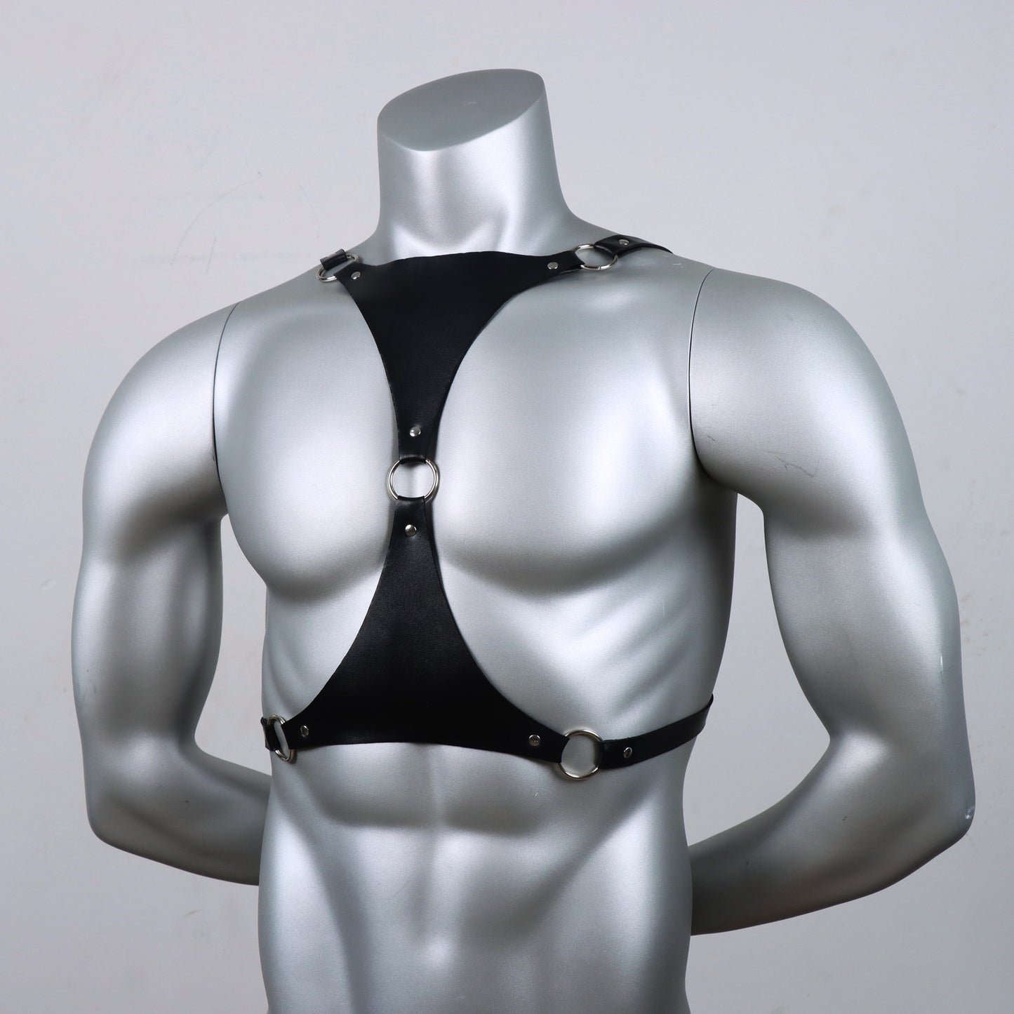 Men's PU Leather Bondage Uniform – Nightclub Style SM Underwear for Discipline Play