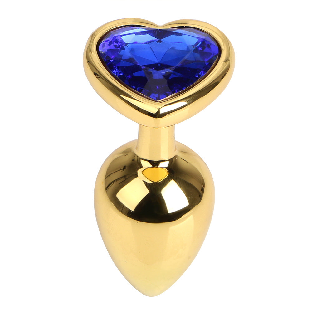 Gold Alloy Love Heart Butt Plug - Fashionable Minimalist Design