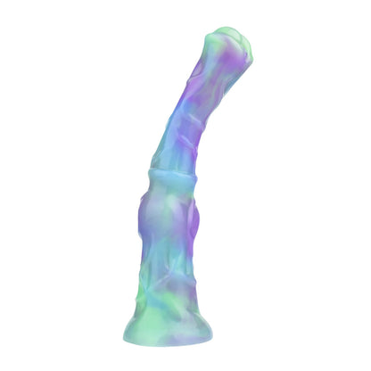 No Testes Light Stick Simulation Horse Cock Toy - Luminous Lotus and Magic Night Colors, Liquid Silicone