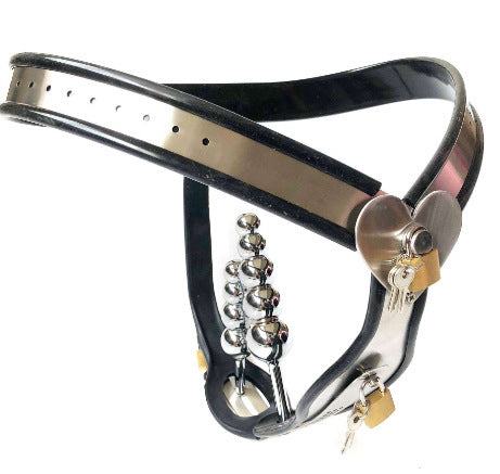 Heart-Shaped Stainless Steel Women's Chastity Belt – Adjustable T-Style, Secure Fit