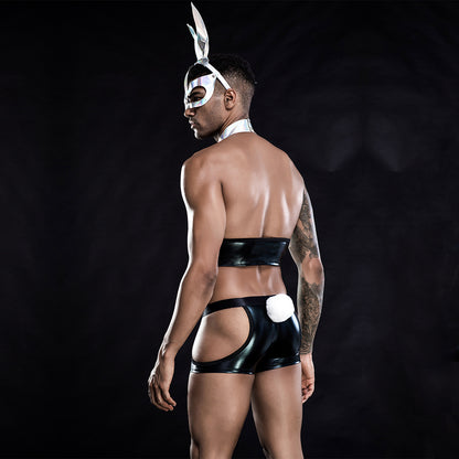 Men's Sexy Bunny Costume - European and American Style Rabbit Man Uniform for Parties