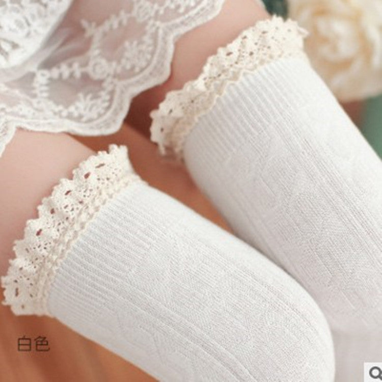 Lace Over Knee Socks - High Stockings for Women | Preppy Japanese Style Tights