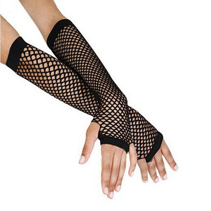 Versatile Fishnet Long Gloves - All-Match Sexy Mesh Accessories for Women