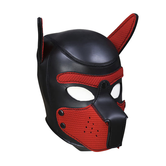 Black Rubber Dog Mask for Training & Stage Performance – Spandex & CR Rubber, Multiple Colors, Comfortable Fit