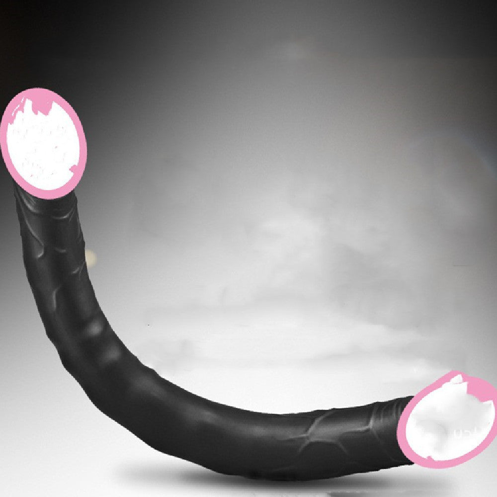 Double-Headed Dragon Silicone Sex Toy - Small and Large Sizes in Black