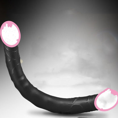 Double-Headed Dragon Silicone Sex Toy - Small and Large Sizes in Black