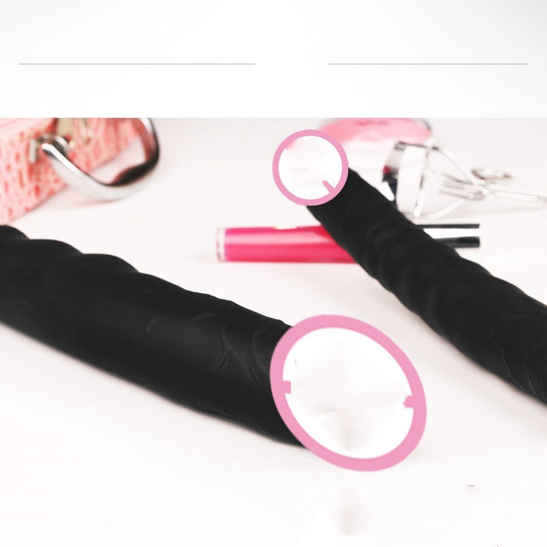 Double-Headed Dragon Silicone Sex Toy - Small and Large Sizes in Black