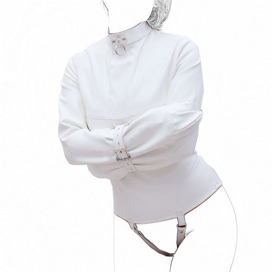 High-Grade Leather Forced Binding Bondage Suit - Adult Restraint Wear