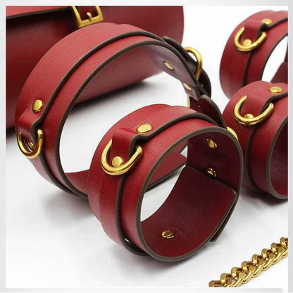 Fashionable Cowhide Leather Bondage Set | Simple and Stylish BDSM Accessories