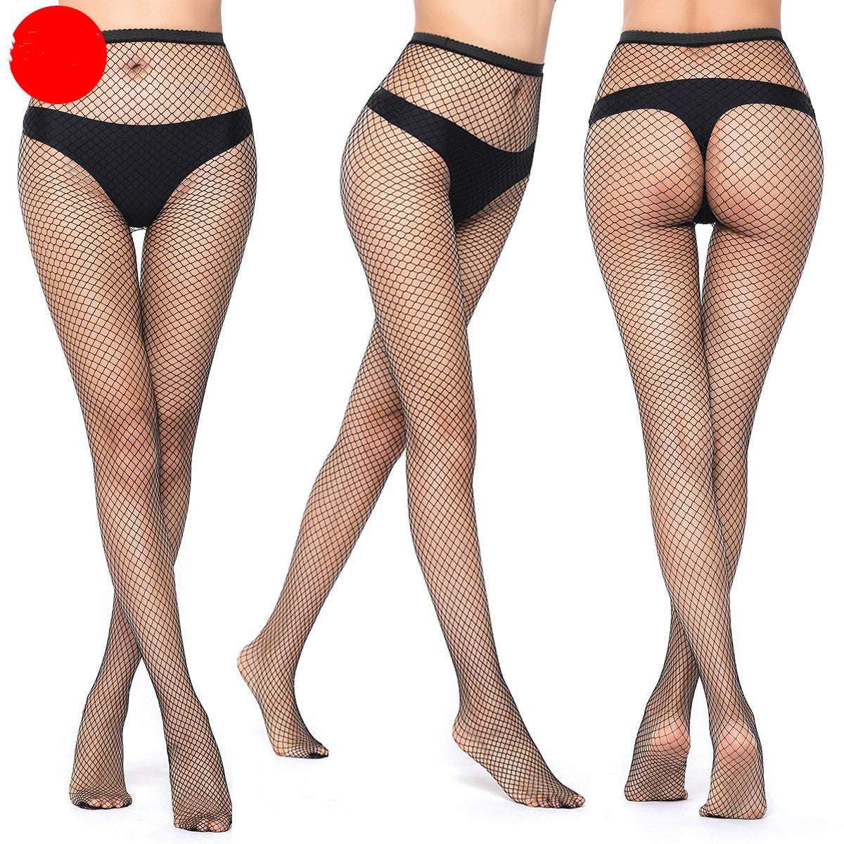 High Elastic Black Fishnet Silk Stockings - Thin and Stylish in Three Mesh Sizes