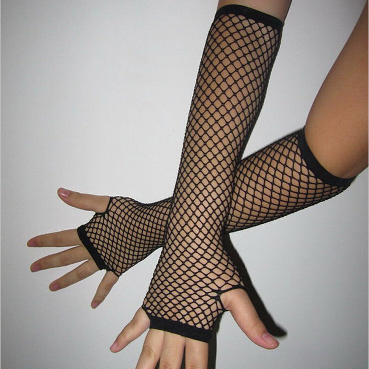 Versatile Fishnet Long Gloves - All-Match Sexy Mesh Accessories for Women