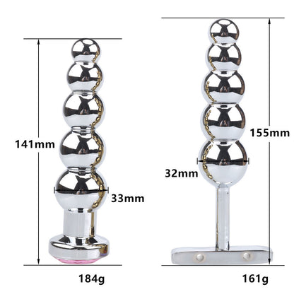 Premium Metal Alloy Anal Beads & Dildo Set - Luxury Pleasure Collection