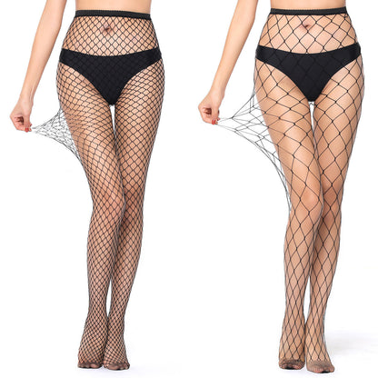 High Elastic Black Fishnet Silk Stockings - Thin and Stylish in Three Mesh Sizes