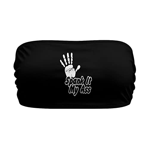 BITE ME Women's Sexy Crop Top Sleeveless Stretchy Solid Strapless Tube Top