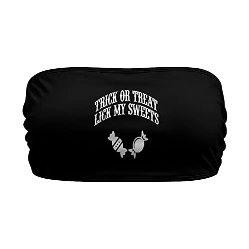 BITE ME Women's Sexy Crop Top Sleeveless Stretchy Solid Strapless Tube Top