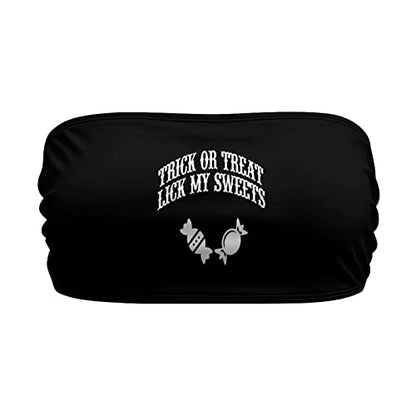 BITE ME Women's Sexy Crop Top Sleeveless Stretchy Solid Strapless Tube Top