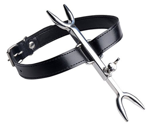 Leather Bondage Collar for Men & Women | Stainless Steel BDSM Restraint Toy