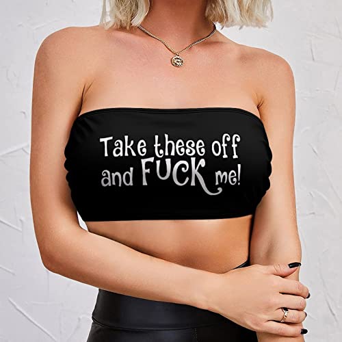 BITE ME Women's Sexy Crop Top Sleeveless Stretchy Solid Strapless Tube Top