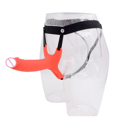 Men's Silicone Wearable Alternative - Adjustable Erotic Pants with Hollow Dildo, Multiple Sizes