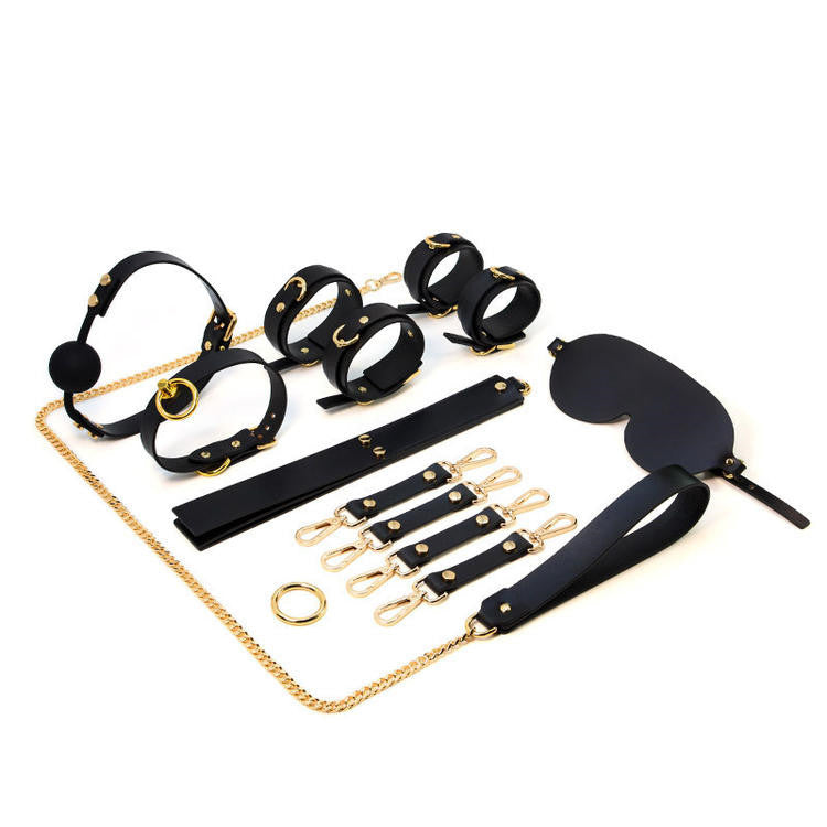 Fashionable Cowhide Leather Bondage Set | Simple and Stylish BDSM Accessories