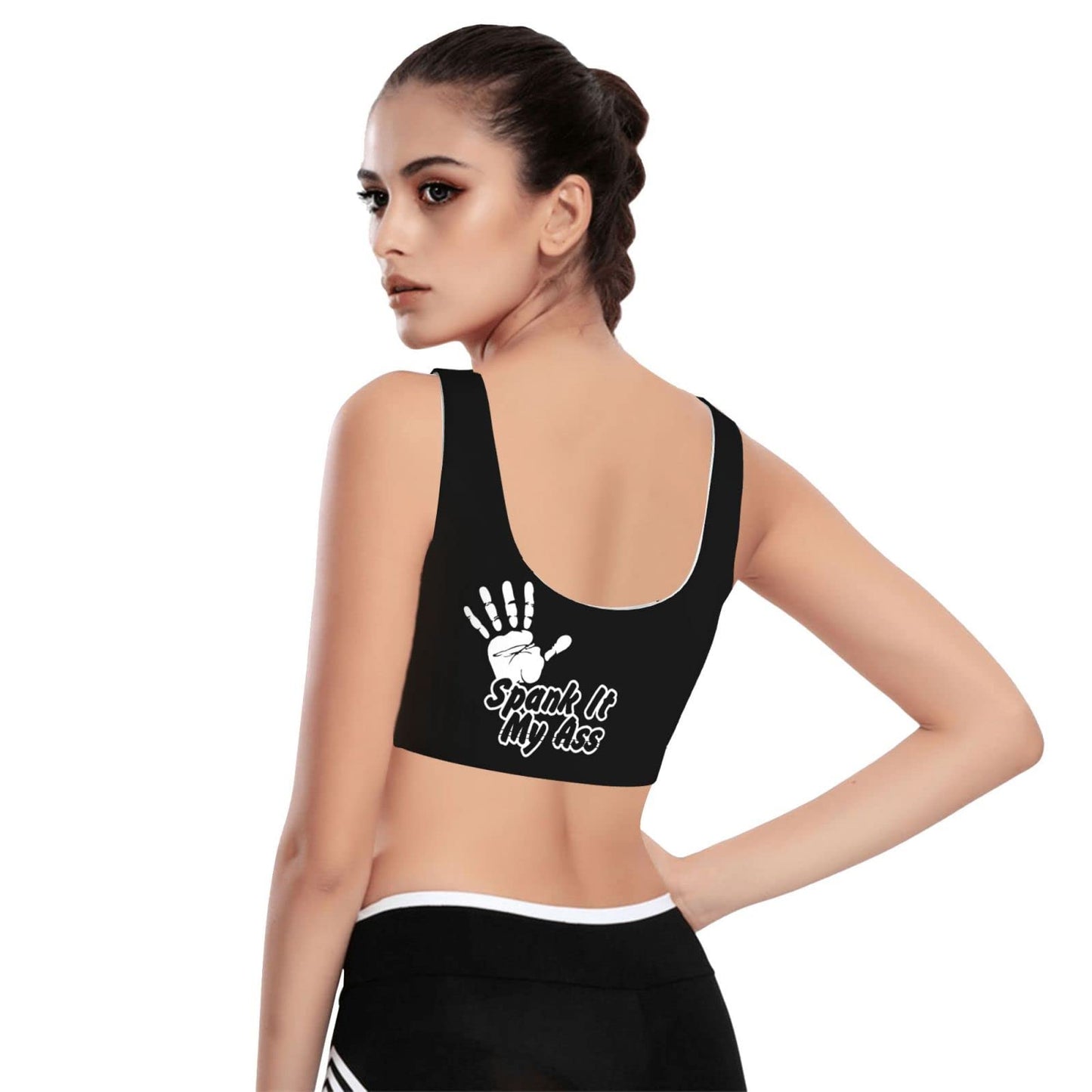 Spank It My Ass Yoga Sports Bra for Women, Comfortable Yoga Bras Fitness Workout Tops Running Bra with Removable Pads