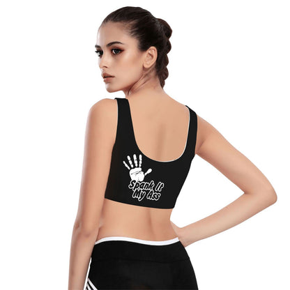 Spank It My Ass Yoga Sports Bra for Women, Comfortable Yoga Bras Fitness Workout Tops Running Bra with Removable Pads