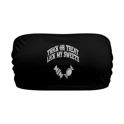 BITE ME Women's Sexy Crop Top Sleeveless Stretchy Solid Strapless Tube Top