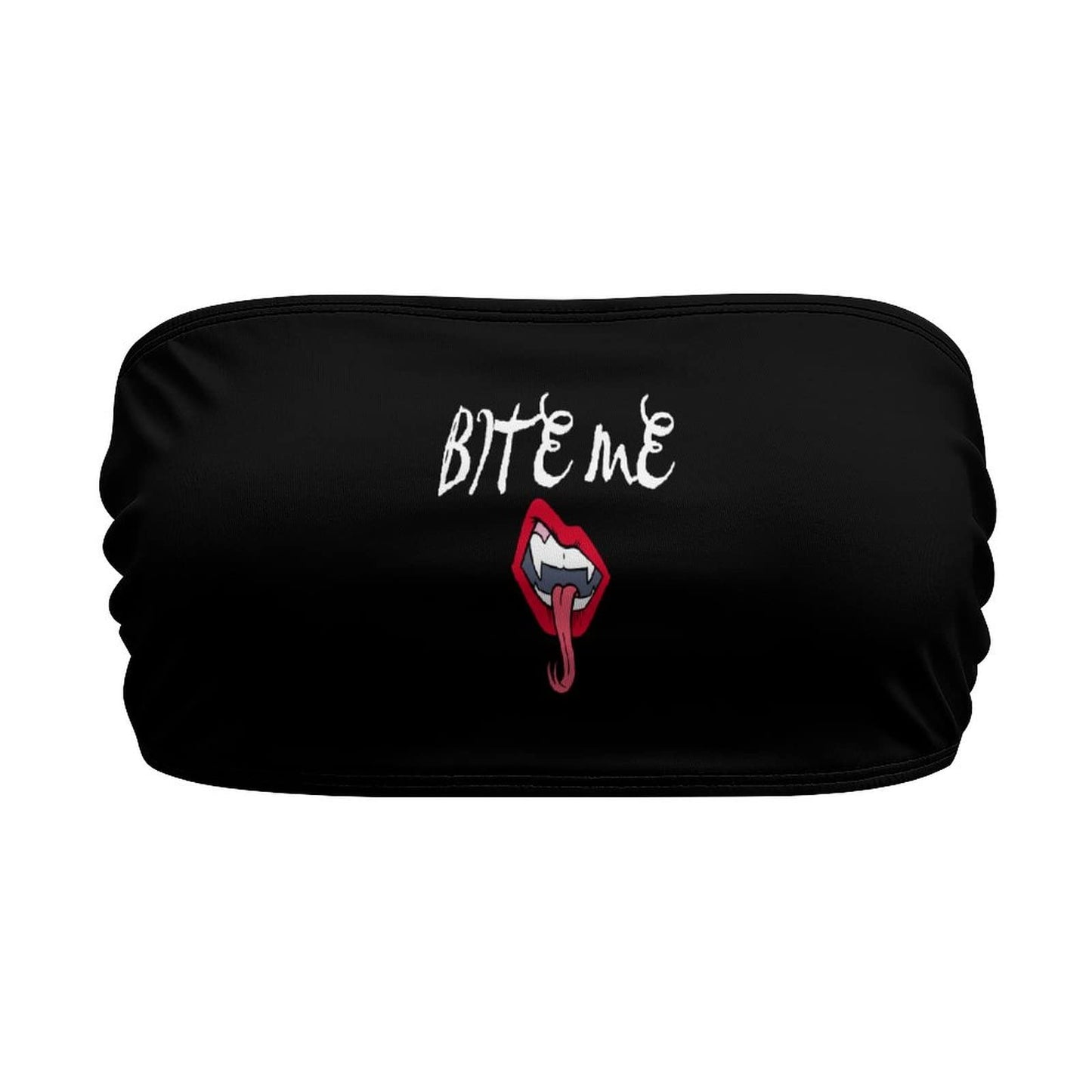 BITE ME Women's Sexy Crop Top Sleeveless Stretchy Solid Strapless Tube Top