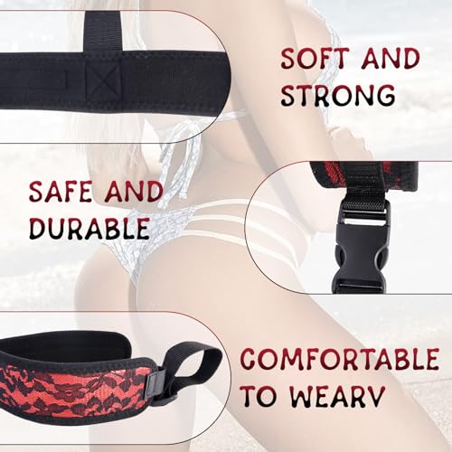 BDSM Neck to Wrist Restraints Bondage Set - Behind Back Handcuffs Collar with Blindfold Adjustable Bondage Set Bed SM Games Play Sex Toys for Couples
